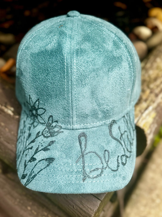 Be Still Ball Cap-Turquoise